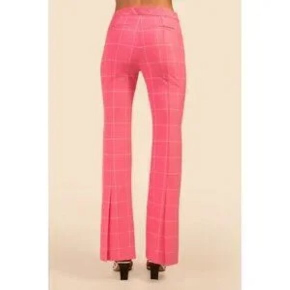 💕TRINA TURK💕 Carillo Pant ~ Windowpane Tropical Suiting Candy Pink 10 NWOT - Picture 5 of 16